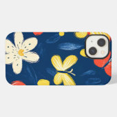 Crayon und Butterfly-Blume iPhone Hülle (Rückseite (Horizontal))