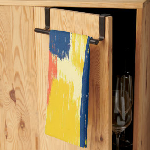 Crayon und Butterfly Brush Strokes Geschirrtuch