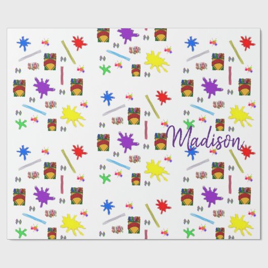Crayon Wrapping Paper Geschenkpapier (Flach)