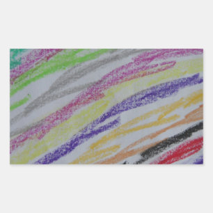Crayon Zeichnend Lines Rechteckiger Aufkleber