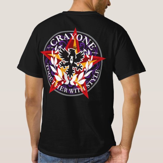 Crayone CrossCan Logo Vorderseite und Farblogo Rüc T-Shirt (Rückseite)