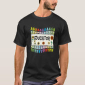Crayons And Flower Teaching Educator T-Shirt (Vorderseite)