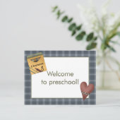 Crayons and Heart Welcome to Preschool Postcard Postkarte (Stehend Vorderseite)