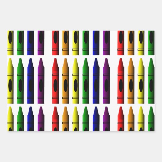 Crayons Art for Children Niedlich Geschenkpapier Set (Vorderseite)