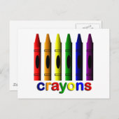 Crayons Art for Children Postcard Postkarte (Vorne/Hinten)