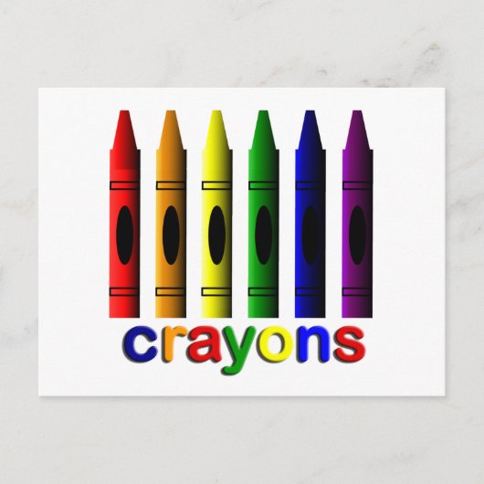 Crayons Art for Children Postcard Postkarte (Vorderseite)