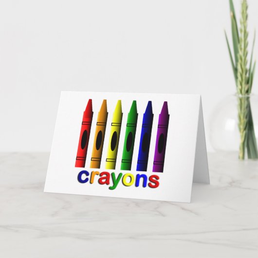 Crayons Art für Kinder Grußkarte Karte (Vorderseite)