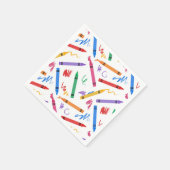 Crayons Birthday Party Kindermädchen Serviette (Ecke)