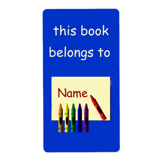 Crayons Color My Name Buchzeichen Label (Vorne)