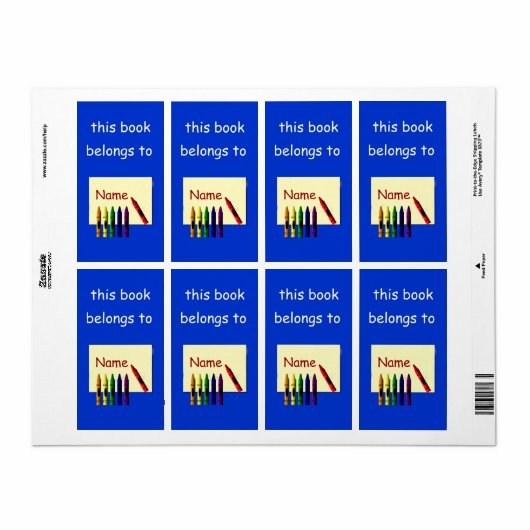 Crayons Color My Name Buchzeichen Label (Vorne)