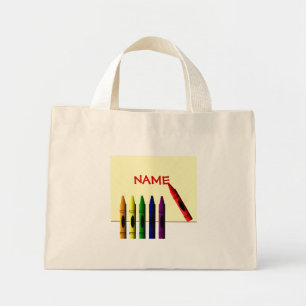 Crayons Color my Name Tote Bag Mini Stoffbeutel