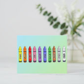 Crayons Flash Card Postkarte (Stehend Vorderseite)