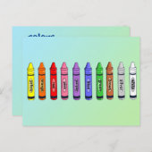 Crayons Flash Card Postkarte (Vorne/Hinten)