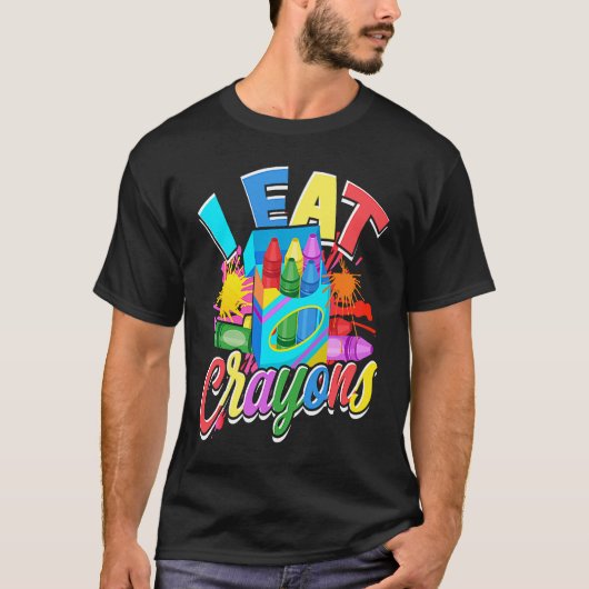 Crayons For Artists I Eat Crayons artistic T-Shirt (Vorderseite)