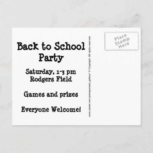 Crayons Frame Einladungspostkarte (Rückseite)