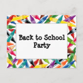 Crayons Frame Einladungspostkarte (Vorderseite)