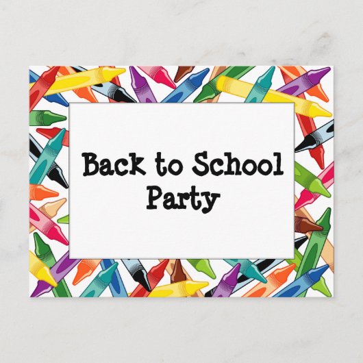 Crayons Frame Einladungspostkarte (Vorderseite)