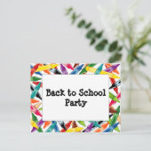 Crayons Frame Einladungspostkarte (Stehend Vorderseite)