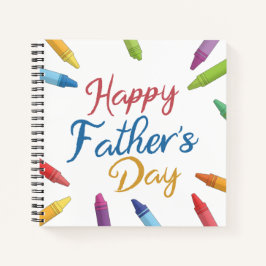 Crayons Happy Vatertag Typografie | Notebook Notizblock