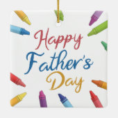 Crayons Happy Vatertag Typografie | Ornament (Rückseite)