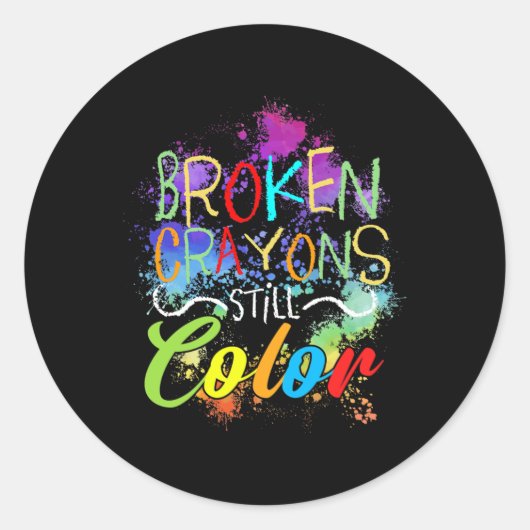 Crayons immer noch Farbselbstversorgung psychische Runder Aufkleber (Vorderseite)