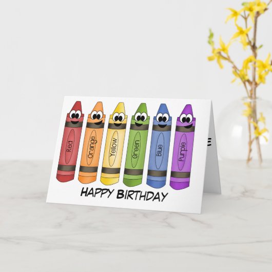 Crayons Karte (Gelbe Blume)