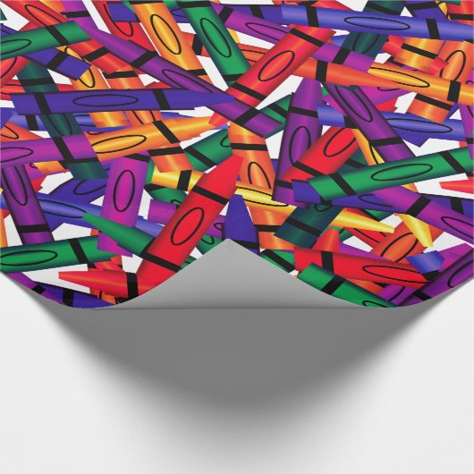 Crayons Kindergeburtstag Crayon Wrap Geschenkpapier (Ecke)