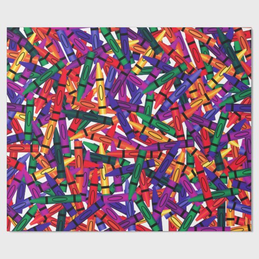 Crayons Kindergeburtstag Crayon Wrap Geschenkpapier (Flach)