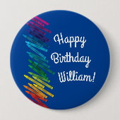 Crayons Kindergeburtstag Party Niedliche Farben Button (Vorderseite)