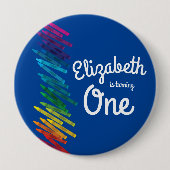 Crayons Kindergeburtstag Party Niedliche Farben Button (Vorderseite)