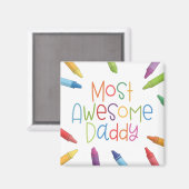 Crayons most Phantastisch Daddy Typografy | Magnet (Vorderseite/Rückseite)