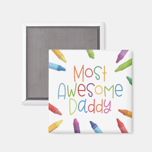 Crayons most Phantastisch Daddy Typografy | Magnet (Vorderseite/Rückseite)