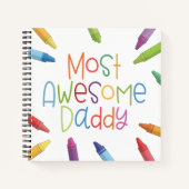 Crayons most Phantastisch Daddy Typografy | Notebo Notizblock (Vorderseite)