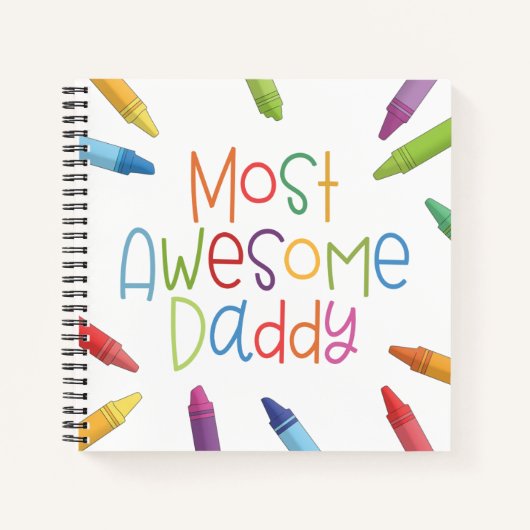 Crayons most Phantastisch Daddy Typografy | Notebo Notizblock (Vorderseite)