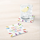 Crayons most Phantastisch Daddy Typografy | Unters Rechteckiger Pappuntersetzer (Vor Ort)