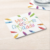 Crayons most Phantastisch Daddy Typografy | Unters Rechteckiger Pappuntersetzer (angewinkelt)