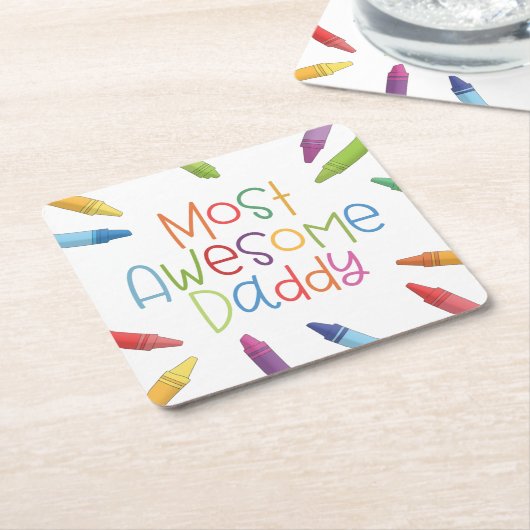 Crayons most Phantastisch Daddy Typografy | Unters Rechteckiger Pappuntersetzer (angewinkelt)