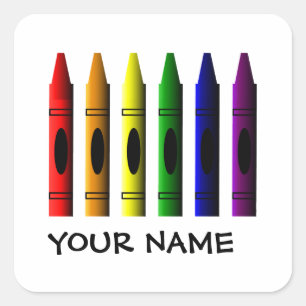 Crayons Name Template Crayon Aufkleber