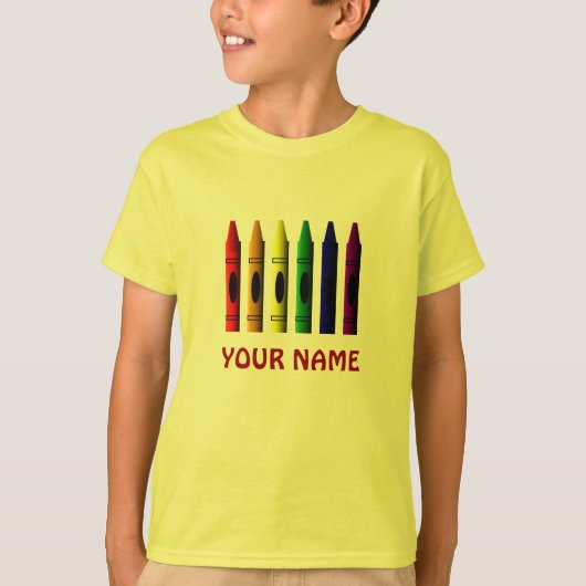 Crayons Name Template Crayon Kids T - Shirt (Vorderseite)
