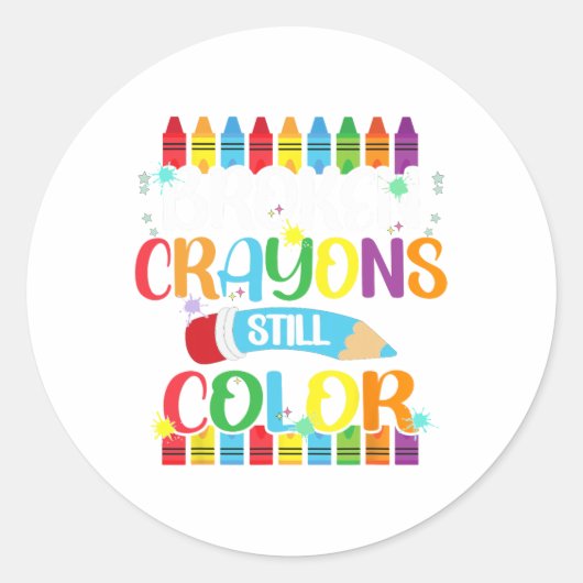 Crayons noch Farbe Mental Health Awareness 7 Runder Aufkleber (Vorderseite)