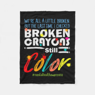 Crayons noch Farbe Mental Health Awareness unterst Fleecedecke