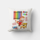 Crayons Numbers Kissen werfen (Vorderseite)