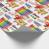Crayons Numbers Wrapping Paper Geschenkpapier (Ecke)