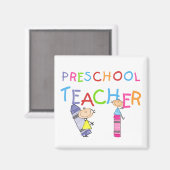 Crayons Preschool Teacher TShirts and Gifts Magnet (Vorderseite/Rückseite)