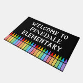 Crayons School Welcome Door Mat Fußmatte (Schrägansicht)