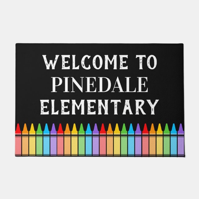 Crayons School Welcome Door Mat Fußmatte (Vorderseite)