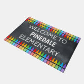 Crayons School Welcome Door Mat Fußmatte (Schrägansicht)