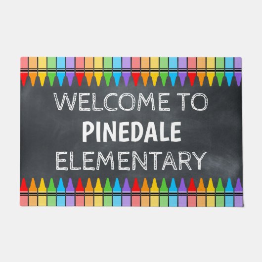 Crayons School Welcome Door Mat Fußmatte (Vorderseite)