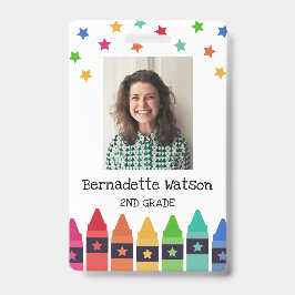 Crayons & Stars Ausweis für farbenfrohe Schullehre