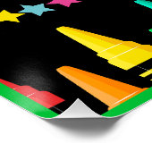 Crayons Stars farbenfrohe Willkommenslehrerin im K Poster (Ecke)